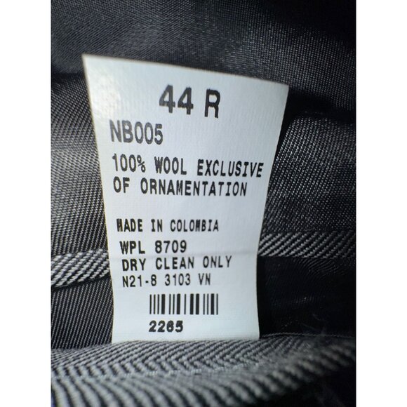 Nautica Mens Wool Blazer 44R Gray Herringbone Pattern - Picture 4 of 13